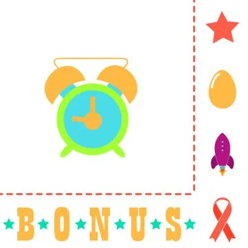 Alarm clock computer symbol イラスト素材