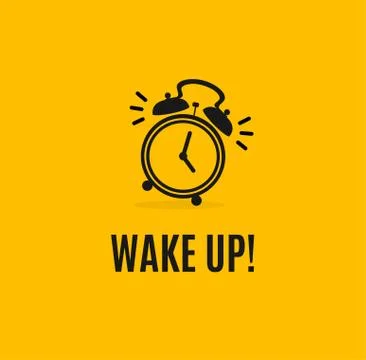 Alarm Clock Concept Banner Flat Design Style. Vector Stock Illustration
