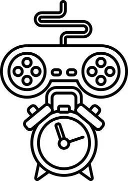 Alarm clock with a controller on top of it Stock Illustration
