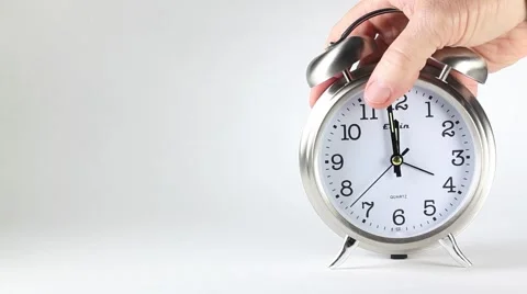Alarm clock with copy space, hand removes Видео 41986887
