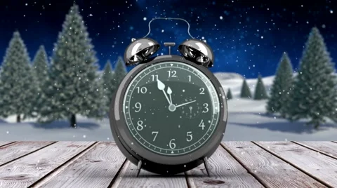 Alarm clock counting down to midnight for new year Stock Footage 44695679