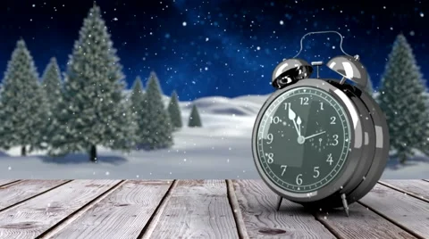 Alarm clock counting down to midnight for new year Stock Footage 44695719