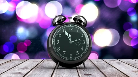 Alarm clock counting down to midnight for new year Stock Footage 44695747