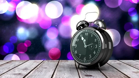 Alarm clock counting down to midnight for new year Stock Footage 44695778