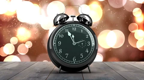 Alarm clock counting down to midnight for new year Stock Footage 44695794