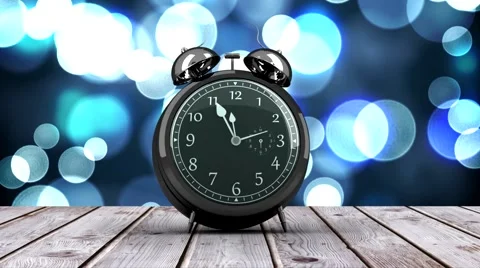Alarm clock counting down to midnight for new year Stock Footage 44695851