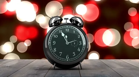 Alarm clock counting down to midnight for new year Stock Footage 44695858