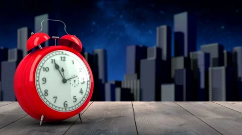 Alarm clock counting down to midnight for new year Stock Footage 44695873