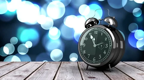 Alarm clock counting down to midnight for new year Stock Footage 44695878