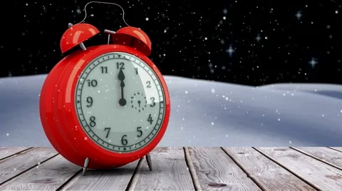 Alarm clock counting down to midnight for new year Stock Footage 44695938