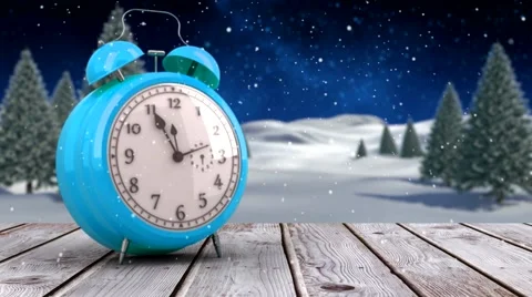 Alarm clock counting down to midnight for new year Stock Footage 44696001