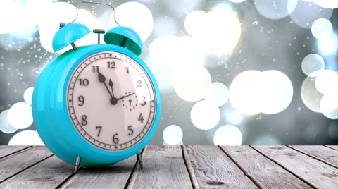 Alarm clock counting down to midnight for new year Stock Footage 44696021