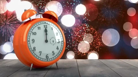 Alarm clock counting down to midnight for new year Stock Footage 220942638