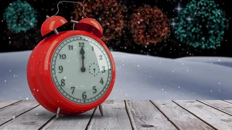 Alarm clock counting down to midnight for new year Stock Footage 220942639