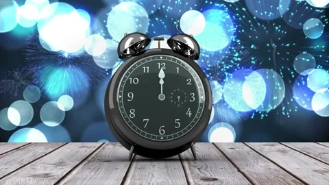 Alarm clock counting down to midnight for new year Stock Footage 220942650