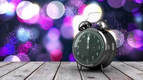 Alarm clock counting down to midnight for new year Stock Footage 220942660