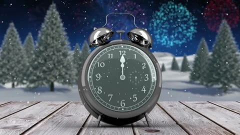 Alarm clock counting down to midnight for new year Stock Footage 220942662