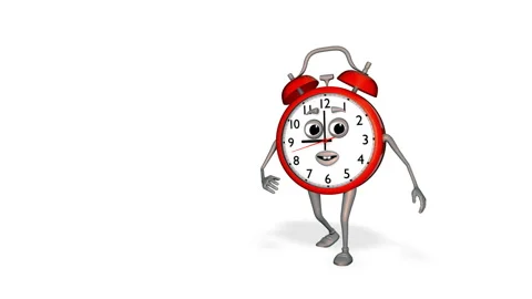 Alarm Clock Dancing Loop on White Background Stock Footage 166913118