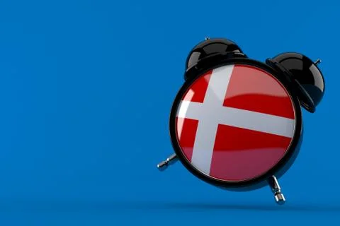 Alarm clock with danish flag 스톡 일러스트