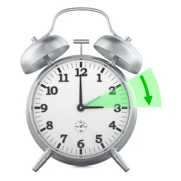 Alarm clock with daylight saving time forward concept. 3D rendering Stock Illustration