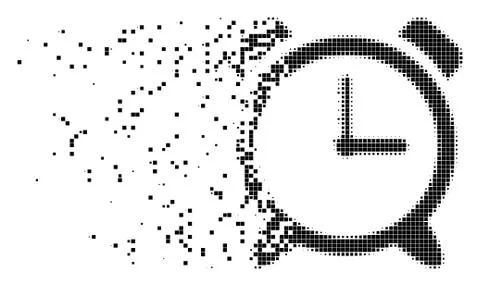 Alarm Clock Dust Pixel Icon Illustrazione stock
