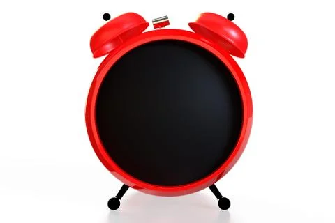 Alarm clock with an empty clock face on white background. 3D rendering イラスト素材