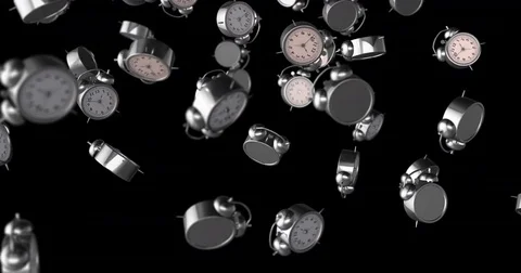 Alarm clock falling Stock Footage 82512800