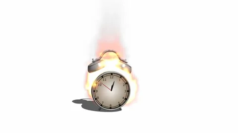 Alarm clock on fire Stock Footage 8968889