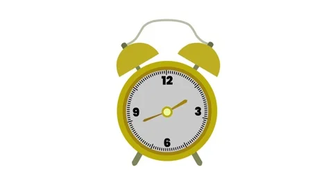 Alarm clock Flat Animated Icon. Alpha channel, transparent background. 4K r.. Stock Footage 298823846