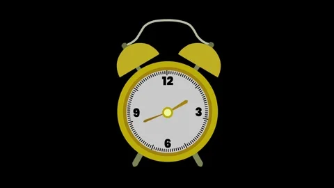 Alarm clock Flat Animated Icon. Alpha channel, transparent background. 4K r.. Stock Footage 299568909