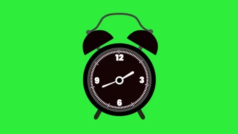 Alarm clock Flat Animated Icon. Alpha channel, transparent background. 4K r.. Stock Footage 299568912