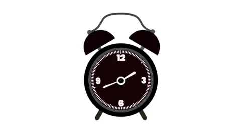 Alarm clock Flat Animated Icon. Alpha channel, transparent background. 4K r.. Stock Footage 299568934