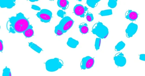 Alarm clock flat colors falling Video stock 103758960