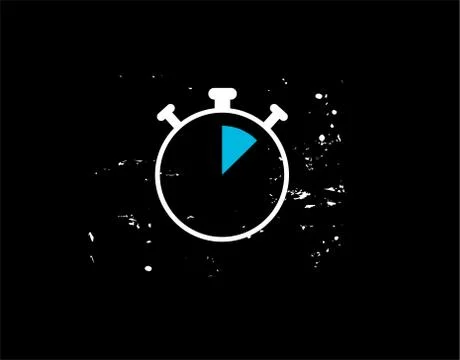 Alarm Clock Flat Icon on black background in vector illustration Stock Illustration