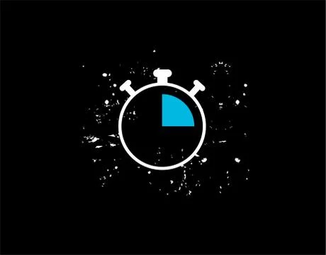Alarm Clock Flat Icon on black background in vector illustration Stock Illustration