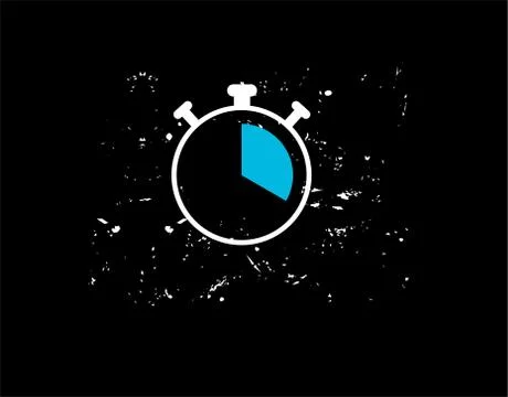 Alarm Clock Flat Icon on black background in vector illustration Stock Illustration