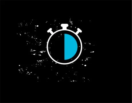 Alarm Clock Flat Icon on black background in vector illustration Stock Illustration
