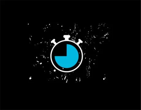 Alarm Clock Flat Icon on black background in vector illustration Stock Illustration
