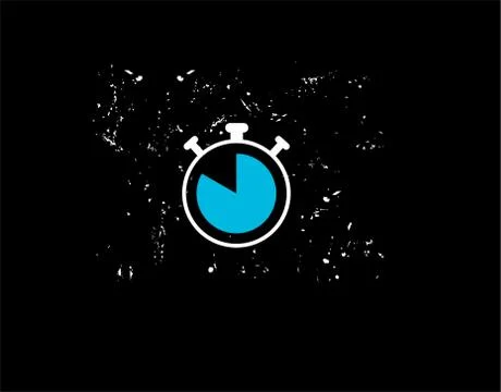 Alarm Clock Flat Icon on black background in vector illustration Stock Illustration