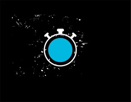 Alarm Clock Flat Icon on black background in vector illustration Stock Illustration