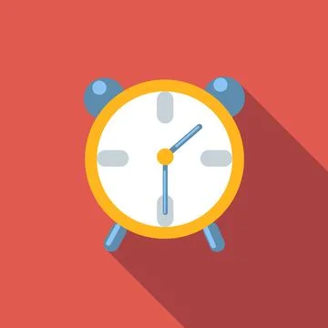 Alarm clock flat icon Stock Illustration