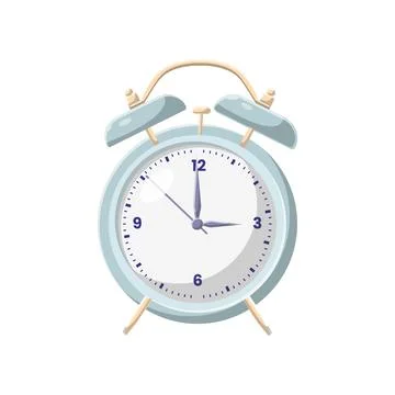 Alarm Clock Flat Illustration. Shiny and Clean Icon Design Element on Isola.. Illustrazione stock