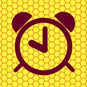 Alarm clock. Flat modern web button and space for your text Stock Illustration