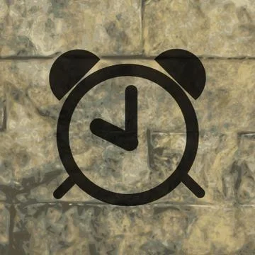 Alarm clock. Flat modern web button and space for your text Illustrazione stock