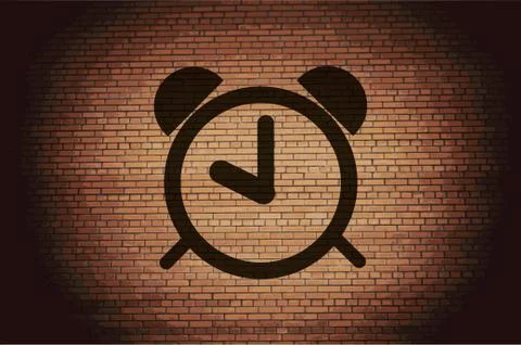 Alarm clock. Flat modern web button and space for your text Illustrazione stock