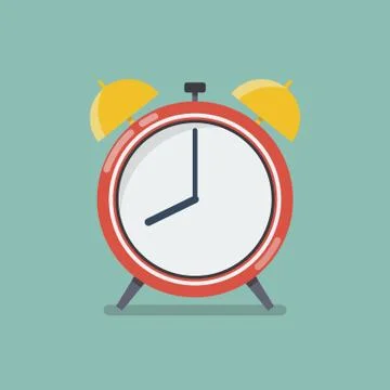 Alarm clock in flat style Stock Illustration