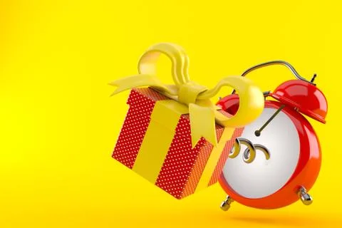 Alarm clock with gift Stock Illustration