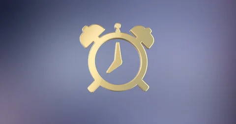 Alarm Clock Gold 3d Icon Stock Footage 67378472