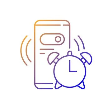 Alarm clock gradient linear vector icon Stock Illustration
