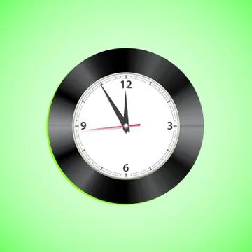 Alarm clock on green background Vector Stockillustratie